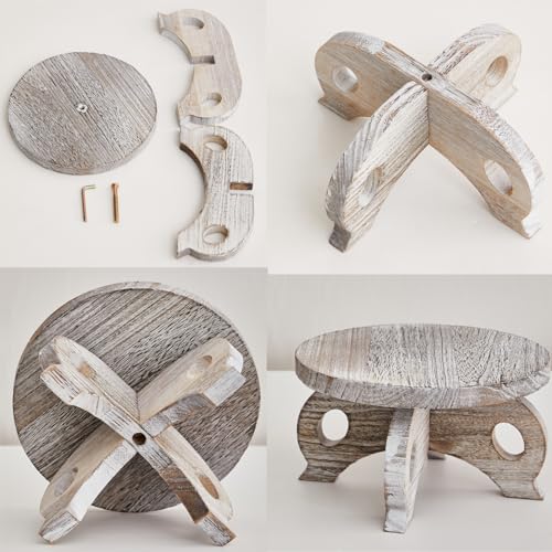 Plant Stools Indoor Wooden Stool for Plants Flower Display with Stand Farmhouse Indoor Small Plant Stand Riser Round Display Stands - color: White, size: Wood