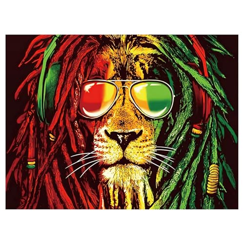 Colorful Lion Head Tapestry Wall Hanging for Bedroom Living Room Bohemian Decor - color: Fierce Beasts, size: 78.7"L x 59.1"W