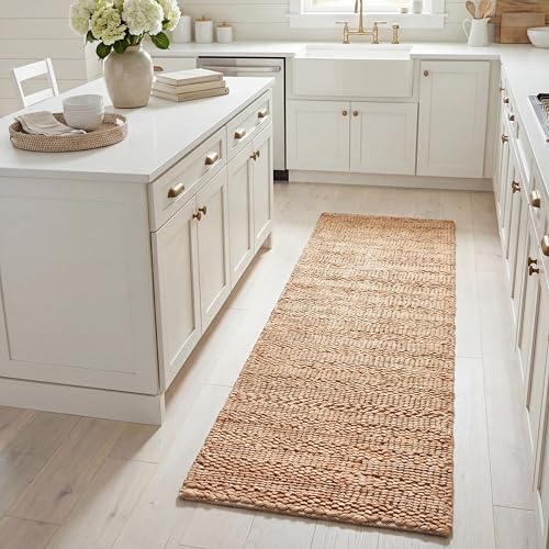 SAFAVIEH Natural Fiber Collection Runner Rug - 2'3" x 8', Natural, Handmade Jute, Braided Woven Design, Ideal for Living Room, Bedroom (NF212A) - color: Natural, size: 2'3" x 8' (Runner)