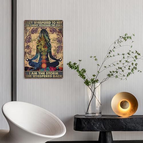 Boho Gifts For Women Yoga Room Decor Spiritual Wall Decor Zen Wall Sign Vintage Metal Sign For Office Yoga Room Gym 8×12 Inches - color: Yoga, size: 8×12Inches
