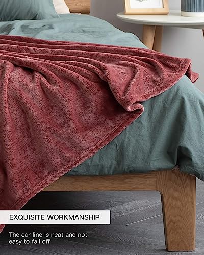KMUSET Fleece Blanket Throw Size Coral Lightweight Super Soft Cozy Luxury Bed Blanket Microfiber - color: Coral, size: Throw(50"x60")