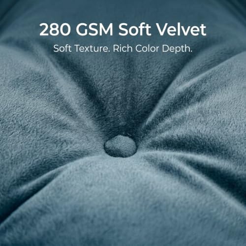Floor Pillow for Adults, Soft Velvet Floor Cushion for Sitting, Single Square Tufted Floor Pillow for Reading Nook, Living Room, Bedroom, 22 x 22 Inch, Blue - color: Blue, size: 1pack