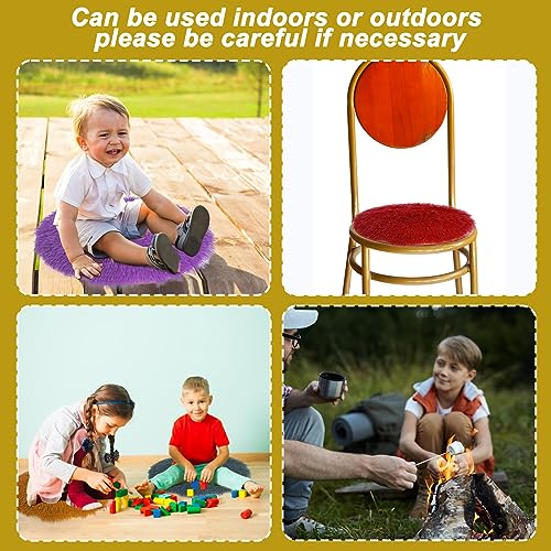 YEXEXINM 10 Pack Kids Crazy Carpet Circle Seats 16 Inch Round Floor Mat Kids Floor Cushions Soft Colorful Educational Classroom Rug for School Home Group Activity Learning Marker Playing Areas