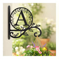 Metal Initial Letter A Plant Hanger Bracket, Decorative Wall Mount Hanging Plant Hook, Monogram Floral Leaf Garden Decor for Hanging Baskets, Bird Feeders, Lanterns, Wind Chimes - style: A