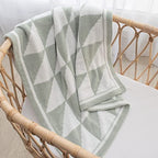 Living Textiles Sage Triangle Chenille Soft Baby Blanket Reversible Premium Cozy Fabric for Best Comfort - Infant, Toddler, Newborn, Swaddle, Nursery, Boy,Girl,Unisex, Throw,Crib,Stroller,Gift 40x30in - color: Sage