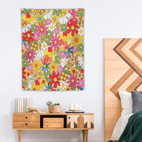 70s Vintage Flower Tapestry，Retro Floral Hippie Aesthetic Art Tapestries Home Decor for Living Room Bedroom Nursery 30"x40" - color: 70s Flower-2, size: 40"L x 30"W