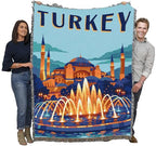 Pure Country Weavers Turkey Travel Blanket - Gift Tapestry Throw Woven from Cotton - Made in The USA (72x54) - color: Turkey Travel, size: 60X80