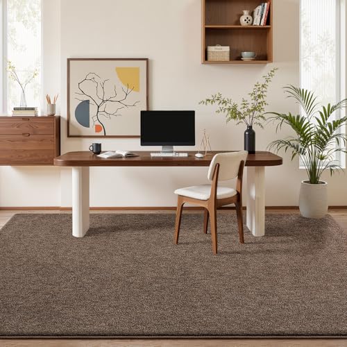 Pettop 4x6 Brown Area Rugs for Living Room Bedroom, Thickened Memory-Foam Throw Carpet, Modern Minimalist Super Soft Kids Boys Girls Rug, Non-Slip and Washable Carpets for Dorm Home Decor - color: Brown-white, size: 4' X 6' (Rectangular)