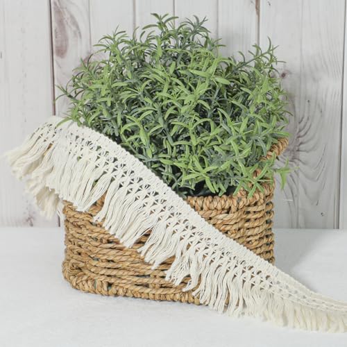 10 Yards Boho Long Fringe Trim 2.3'' Wide Sewing Fringe Trim Cotton Tassel Trims for Clothes Lamp Shade Curtain Dress Crafts Accessories Home Decor