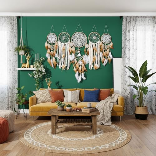 Dream Catchers Boho Wall Decor Moon and Sun Feather Handmade Traditional Dream Catcher Wall Hanging Decor for Kids Bedroom Adult Living Room Home Bohemian Decorations (Camels Set) - color: Camels
