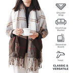 BATTILO HOME Brown Plaid Throw Blanket for Couch - Fall Plaid Blanket Buffalo Plaid Blankets - Lightweight Farmhouse Outdoor Throw Blankets for Bed, Sofa (50"x60", Coffee) - color: Coffee