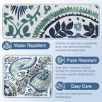 LVTXIII Outdoor Bistro Chair Cushions, 15"x15"x4" Round Patio Chair Cushions, All Weather Tufted Seat Cushions for Patio Furniture Use, Set of 2, Coastal Medallion - color: Coastal Medallion