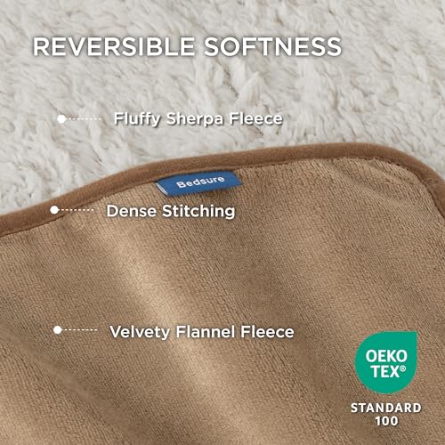 Bedsure Waterproof Dog Blankets for Medium Dogs - Medium Cat Blanket Washable for Couch Protection, Sherpa Fleece Puppy Blanket, Soft Plush Reversible Throw Furniture Protector, 30x40, Camel - color: Camel, size: M(30x40")