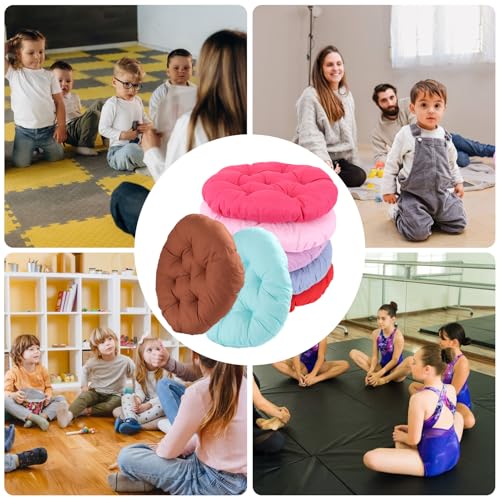 16 Pcs 16 Inch Round Floor Pillows Round Floor Cushions for Kids and Toddlers Flexible Seating Pillows Chair Floor Cushion Reading Cushion for Classroom Home School Playing Supplies(16 Colors) - size: 16 pcs
