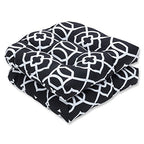 Pillow Perfect Trellis Indoor/Outdoor Tufted Wicker Seat Cushion, 2 Count, 19 x 19, Black Kirkland Black - color: Black Kirkland Black