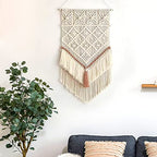 BMIDRUT Hanging Macrame Tapestry Dream Catchers Hand Woven Tapestries Boho Wall Art Decor Home Wall Decor Wall Pediment - size: 30"L x 18"W