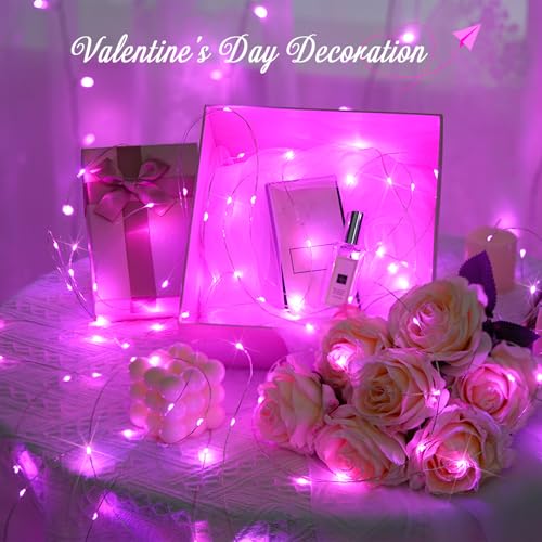 JMEXSUSS 200 LED Fairy Room Lights, 66 ft Pink Lights Outdoor Waterproof 8 Modes Pink String Lights Indoor with Wheel, Remote Control Twinkle Lights Plug in for Christmas Decor - color: Pink, size: 66FT 200LED