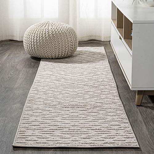 JONATHAN Y SBH105A-28 Ararat High-Low Pile Moroccan Diamond Modern Indoor Outdoor Area-Rug Bohemian Geometric Easy-Cleaning Bedroom Kitchen Backyard Patio Porch Non Shedding, 2 ft x 8 ft, Beige - color: Beige, size: 2' x 8' (Runner) (Pack of 2)