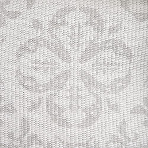 MOCOFO Boho Pouf Cover Unstuffed Square Ottoman Pouf Chair,Home Decor Pouf Cover(White,40x40x30cm)