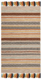 SAFAVIEH Montauk Collection Accent Rug - 2'6" x 4', Beige & Multi, Handmade Boho Stripe Fringe Cotton, Ideal for High Traffic Areas in Entryway, Living Room, Bedroom (MTK901A) - color: Beige/Multi, size: 2'6" x 4' (Rectangular)
