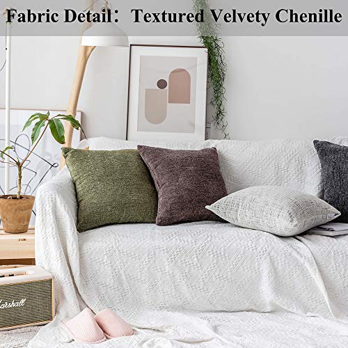 Home Brilliant White Lumbar Pillow Cover 12x20 Chenille Plush Velvet Oblong Decorative Throw Pillow Covers Pillowcases for Bed Couch Sofa, Set of 2, 12 x 20 inches(30x50cm), Cream Mix Black - color: Cream Mixed Black, size: 20" x 12" (Pack of 2)