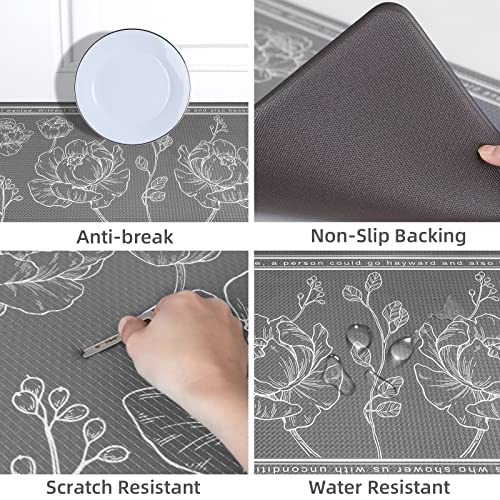 ROTTOGOON Kitchen Floor Mat Set of 2, Cushioned Anti Fatigue Mat 17"x47"+17"x29", Non-Slip Waterproof Rug, Premium PVC Comfort Mats and Rugs for Kitchen, Office, Home, Laundry - color: Grey, size: 17"x47"+17"x29"