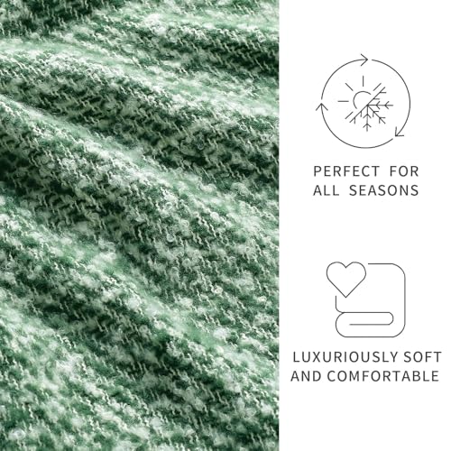 BOURINA Throw Blanket Soft Lightweight Cozy Throw for Bed Couch Decorative Blanket, Green 50" x 60" - color: Qqs-green, size: 50"x60"