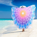 Large Microfiber Boho Mandala Beach Towel Round Bohemian Beach Blanket Hippie Indian Throw Blanket Beach Tapestry Thick Sand Free Quick Dry Yoga Picnic Mat Wall Decor Circle Tablecloth,59'',Aqua Blue - color: Aqua Blue Mandala