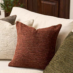 Yangest Chenille Pillow Cover 20 x 20 Inches, Thick Textured Square Throw Pillow Cover Farmhouse Modern Soft Accent Couch Neutral Pillow Cover for Living Room Bedroom, Red - color: Red, size: 20" x 20" (Pack of 1)