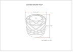 SIMPLIHOME Coates Contemporary Round Macrame Pouf in Cloud Grey Cotton for the Living Room, Bedroom and Kids Room