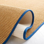 Martha Stewart SAFAVIEH x Collection Area Rug - 2'3" x 8' Runner, Natural & Navy, Sisal & Jute, Ideal for Living Room, Hallway, Foyer, Entryway, Bedroom (MSR9501D) - color: Natural/Navy, size: 2'3" x 8' (Runner)