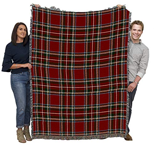Pure Country Weavers Plaid Blanket Stewart Royal Tartan - Patterns Gift Tapestry Throw Woven from Cotton - Made in the USA (72x54) - color: Stewart Royal