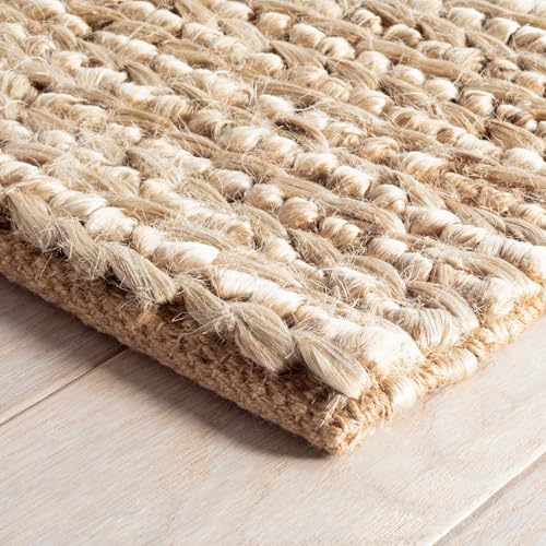 Dash and Albert Jute Area Rug - 6' x 9' Bleached Oak Solid Handwoven Accent Rug - Durable, Eco-Friendly, High Traffic Areas Hallway, Bedroom, Stairs - Premium Luxury Hotel Quality Soft Breathable - color: Jute Woven Bleached Oak, size: 6' x 9' (Rectangula