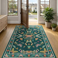 Unirea 3x5 Dark Blue Bedroom Entryway Kitchen Area Rug, Washable Non Slip Boho Insect Rug for Living Room, Bathroom, Home Office, Kids Room, Laundry Room, Soft Low Pile Insect Bug Rugs, Thin Carpet - color: Dark Blue, size: 3'x5'
