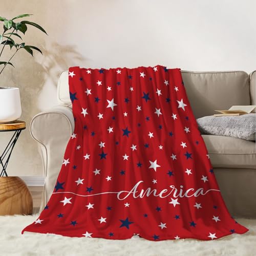 YeeJu American Flag Throw Blanket Patriotic 4th of July Memorial Day Fourth of July Throw Blanket for Couch Sofa Bed Soft Fleece Blankets Stars and Stripes Red White Blue Veteran Blanket 50x60 - color: Flag-04, size: 50"x60"