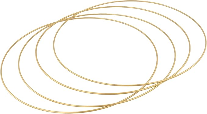 12 PCS 12 Inch Metal Floral Hoops, Gold Wreath Crafts Macrame Ring for Wall Hanging DIY Crafts, Wedding Wreath Decor