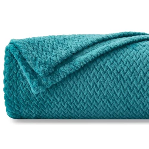 NEWCOSPLAY Super Soft Twin Blanket Dark Blue Premium Silky Flannel Fleece Leaves Pattern Lightweight Bed Blanket All Season Use (Dark Blue, Twin(60"x80")) - color: Dark Blue, size: Twin(60"x80")
