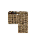 Household Essentials Handwoven Seagrass and Corn Husk Wicker Stair Basket with Iron Frame and Handles, Natural - style: Seagrass