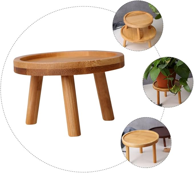 Happyyami Boho Room Decor Wooden Planter Stand for Home Flower Pot Holder Vase Display St