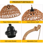 Plug in Wall Sconce,Farmhouse Wicker Wall Lamp Plug in,Hand Woven Rattan Wall Light Farmhouse Rustic Boho Sconces Wall Lighting for Living Room Bedroom - color: 9.8IN Rattan Lampshade, size: 1 PACK