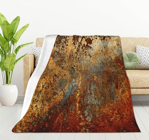 HGOD DESIGNS Brown Rust Colorful Metal Rusty Steel Iron Structure Blanket Throw Blanket Soft Comfortable for Sofa Chair Bed Office 50" x60 - color: Brown Rust, size: 50x60 inch