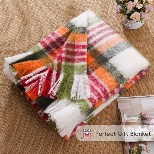 Battilo Christmas Plaid Throw Blanket, Soft Tartan, 50 x 60 in, Red Green - color: Red Green
