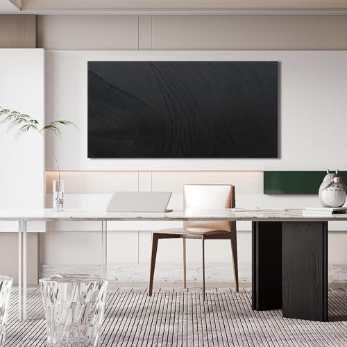 Black Wall Art Decor Canvas Art Wall Decor Black Silence Wall Art Painting Decorations Artwork Wall Art Prints Modern Textured Wall Art for Living Room 20"X40" for Room Bedroom Office Decor - color: Black, size: 40"L x 20"W