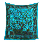 Popular Handicrafts Tapestry Wall Hanging Tree of Life Hippie Mandala Bohemian Hippy Kaleidoscopic Intricate Floral Design Indian Tapestries Bedspread 84x90 Inches,(215cm x 230cm) Turquoise - color: Turquoise, size: 90"L x 84"W