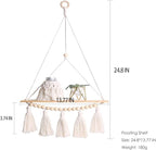 Artilady Macrame Wall Hanging Shelf - 2 Pack Wood Shelves Boho Wall Shelf Decor with Tassels & Wooden Beads, Rustic Floating Shleves Plant Aesthetic Room Decor for Teen Girls