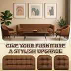 Barydat 3 Pack Wicker Furniture Cushions Waterproof Outdoor/Indoor Tufted Wicker Chair Cushions 1 Loveseat and 2 U-Shape Rattan Chairs for Patio Furniture, Rattan Love Seat, Bench(Brown) - color: Brown