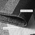 joybest Buffalo Plaid Rug 5 x 7 ft Black and White Checkered Area Rug Cotton Hand-Woven Indoor Outdoor Rugs Carpet for Patio, Living Room, Dining Room, Bedroom - size: 5' x 7' (Rectangular)