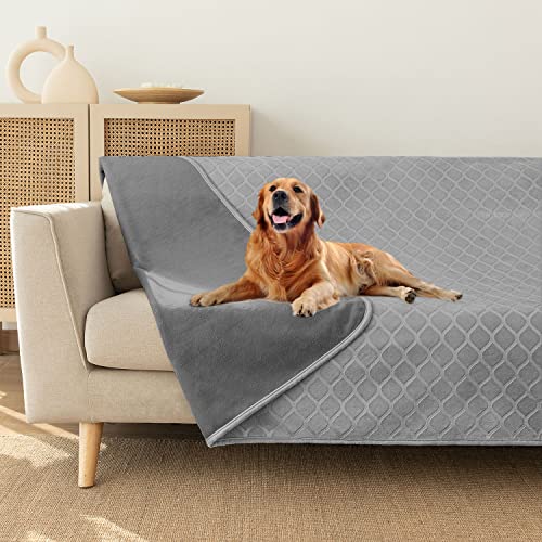 fuguitex Waterproof Dog Blanket Bed Cover Dog Crystal Velvet Moroccan Fuzzy Cozy Plush Pet Blanket Throw Blanket for Couch Sofa(52 * 82 inch, Light Grey+Grey) - color: Light Grey+grey, size: 52x82 Inch (Pack of 1)