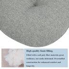 FUNHOME 15"x15"x4" Bistro Chair Cushion Set of 2, Water Repellent Round Outdoor Chair Cushions with Ties, Patio Tufted Chair Pads for Home Garden (Light Gray) - color: Light Gray