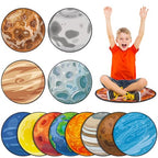 Tinideya 12 Pcs Kids Carpet Circle Seats for Class 16 Inch Round Classroom Rug Back to School Floor Cushions Soft Educational Mat Non Slip First Day of School Learning Playing Areas(Space Planet) - style: Space Planet